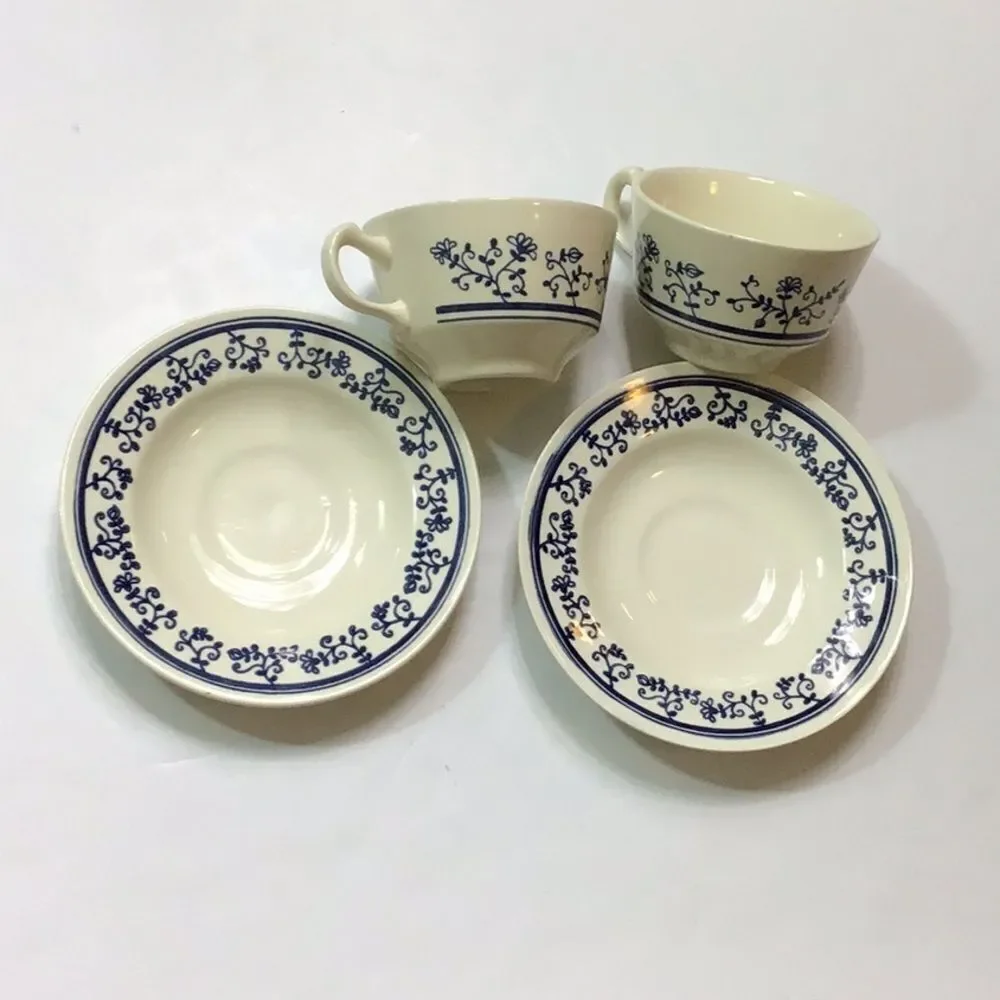 Vintage Set 2 Cups & 2 Sauces Cofee & Tea